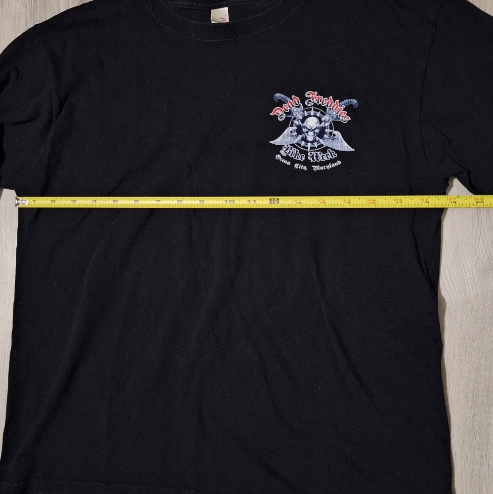 Anvil Mens Graphic Longsleeve T-Shirt Black Dead Freddies Bike Week OceanCity MD - Picture 11 of 15